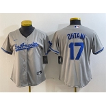 Women's Los Angeles Dodgers #17 Shohei Ohtani Gray Stitched Jersey(Run Small)