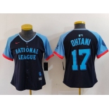 Women's Los Angeles Dodgers #17 Shohei Ohtani Navy 2024 All Star Limited Stitched Jersey