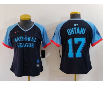 Women's Los Angeles Dodgers #17 Shohei Ohtani Navy 2024 All Star Limited Stitched Jersey