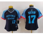 Women's Los Angeles Dodgers #17 Shohei Ohtani Number Navy 2024 All Star Limited Stitched Jersey