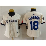 Women's Los Angeles Dodgers #18 Yoshinobu Yamamoto Cream 2024 City Connect Limited Stitched Jersey