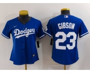 Women's Los Angeles Dodgers #23 Kirk Gibson Blue Cool Base Stitched Jersey