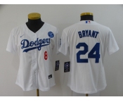 Women's Los Angeles Dodgers #24 Kobe Bryant White Nike Champions Authentic Jersey