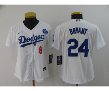 Women's Los Angeles Dodgers #24 Kobe Bryant White Nike Champions Authentic Jersey