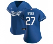 Women's Los Angeles Dodgers #27 Trevor Bauer Royal Alternate Stitched 2021 Baseball Jersey