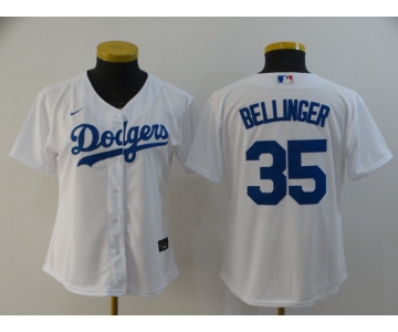 Women's Los Angeles Dodgers #35 Cody Bellinger Authentic White Alternate Cool Base Baseball Jersey