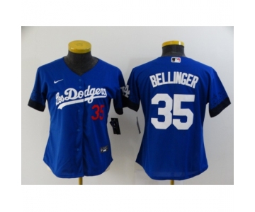 Women's Los Angeles Dodgers #35 Cody Bellinger Blue Game City Player Jersey