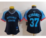 Women's Los Angeles Dodgers #37 Teoscar Hernandez Navy 2024 All Star Limited Stitched Jersey