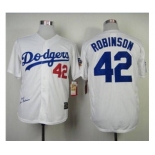 Women's Los Angeles Dodgers #42 Jackie Robinson White Throwback Stitched Baseball Jersey