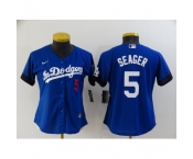 Women's Los Angeles Dodgers #5 Corey Seager Blue Game City Player Jersey