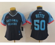 Women's Los Angeles Dodgers #50 Mookie Betts Navy 2024 All Star Limited Stitched Jersey