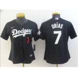 Women's Los Angeles Dodgers #7 Julio Urias Black Stitched Baseball Jersey