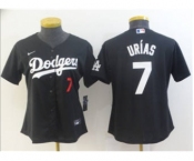 Women's Los Angeles Dodgers #7 Julio Urias Black Stitched Baseball Jersey