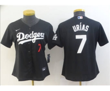 Women's Los Angeles Dodgers #7 Julio Urias Black Stitched Baseball Jersey