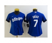 Women's Los Angeles Dodgers #7 Julio Urias Blue City Player Jersey