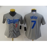 Women's Los Angeles Dodgers #7 Julio Urias Grey Stitched MLB Cool Base Nike Jersey