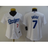 Women's Los Angeles Dodgers #7 Julio Urias White Stitched MLB Cool Base Nike Jersey