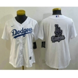 Women's Los Angeles Dodgers Big Logo White MLB Cool Base Nike Jersey