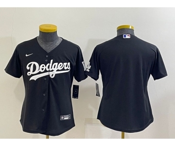 Women's Los Angeles Dodgers Blank Black Stitched Baseball Jersey