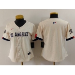 Women's Los Angeles Dodgers Blank Cream 2024 City Connect Limited Stitched Jersey