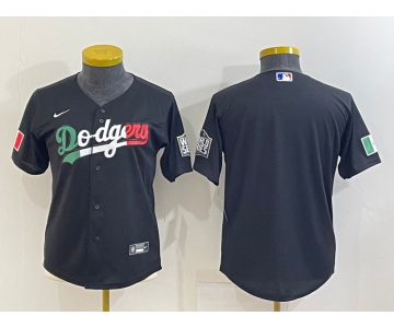 Women's Los Angeles Dodgers Blank Mexico Black Cool Base Stitched Baseball Jersey