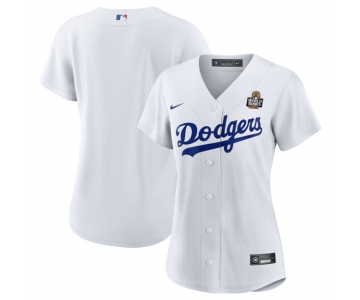 Women's Los Angeles Dodgers Blank White 2024 World Series Cool Base Stitched Baseball Jersey