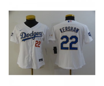 Women's Nike Los Angeles Dodgers #22 Clayton Kershaw White Champions Jersey