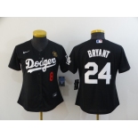 Women's Nike Los Angeles Dodgers #24 Kobe Bryant Black Champions Authentic Jersey