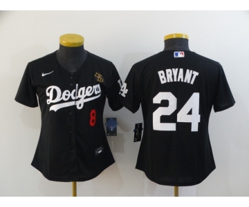 Women's Nike Los Angeles Dodgers #24 Kobe Bryant Black Champions Authentic Jersey