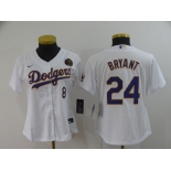 Women's Nike Los Angeles Dodgers #24 Kobe Bryant White Champions Authentic Jersey