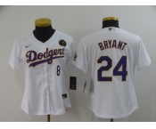 Women's Nike Los Angeles Dodgers #24 Kobe Bryant White Champions Authentic Jersey