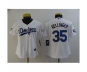 Women's Nike Los Angeles Dodgers #35 Cody Bellinger White Champions Jersey