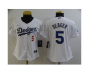 Women's Nike Los Angeles Dodgers #5 Corey Seager White Series Champions Jersey