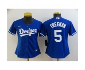 Women's Nike Los Angeles Dodgers #5 Freddie Freeman Blue Jersey