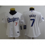 Women's Nike Los Angeles Dodgers #7 Julio Urias White Series Champions Jersey