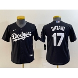 Youth Los Angeles Dodgers #17 Shohei Ohtani Black Turn Back The Clock Stitched Cool Base Jersey