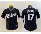 Youth Los Angeles Dodgers #17 Shohei Ohtani Black Turn Back The Clock Stitched Cool Base Jersey