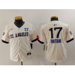 Youth Los Angeles Dodgers #17 Shohei Ohtani Cream 2024 City Connect Limited Jersey