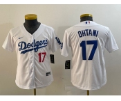 Youth Los Angeles Dodgers #17 Shohei Ohtani Number White Stitched Cool Base Nike Jersey