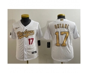 Youth Los Angeles Dodgers 17 Shohei Ohtani White Flex Base Stitched Baseball Jersey 3