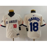 Youth Los Angeles Dodgers #18 Yoshinobu Yamamoto Number Cream 2024 City Connect Limited Stitched Jersey