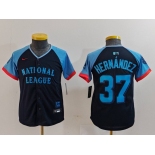 Youth Los Angeles Dodgers #37 Teoscar Hernandez Navy 2024 All Star Limited Stitched Jersey