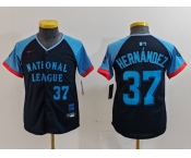 Youth Los Angeles Dodgers #37 Teoscar Hernandez Number Navy 2024 All Star Limited Stitched Jersey