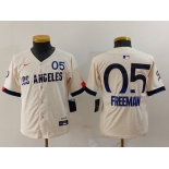 Youth Los Angeles Dodgers #5 Freddie Freeman Cream 2024 City Connect Limited Jersey