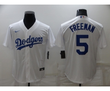 Youth Los Angeles Dodgers #5 Freddie Freeman White Cool Base Stitched Baseball Jersey