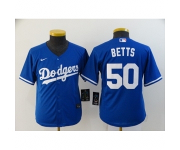 Youth Los Angeles Dodgers #50 Mookie Betts Royal 2020 Cool Base Jersey