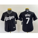 Youth Los Angeles Dodgers #7 Julio Urias Black Turn Back The Clock Stitched Cool Base Jersey