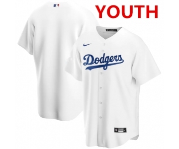 Youth Los Angeles Dodgers Blank White Cool Base Stitched MLB Jersey