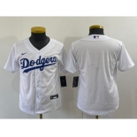 Youth Los Angeles Dodgers Blank White Stitched MLB Cool Base Nike Jersey