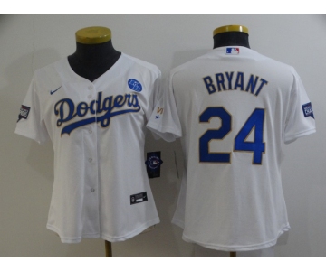 Youth Nike Los Angeles Dodgers #24 Kobe Bryant  White Series Champions Authentic Jersey